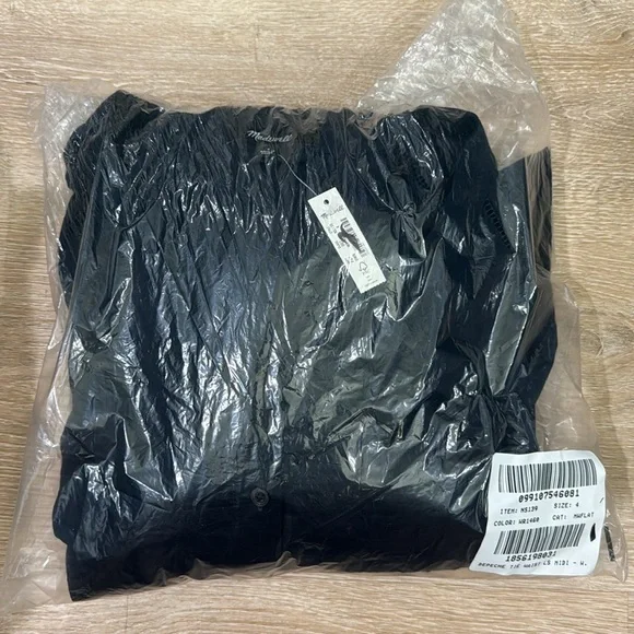 Madewell Tie-Waist Tiered Midi Dress in Windowpane Navy NEW NS139 Flowy - Picture 5 of 5